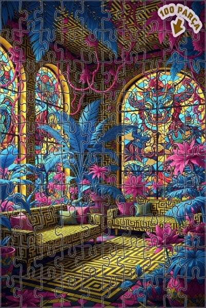 Teona Ahşap لغز خشبي بإطار مزدوج الطبقات من تروبيكال وايلد لايف، 100 قطعة، 25×25