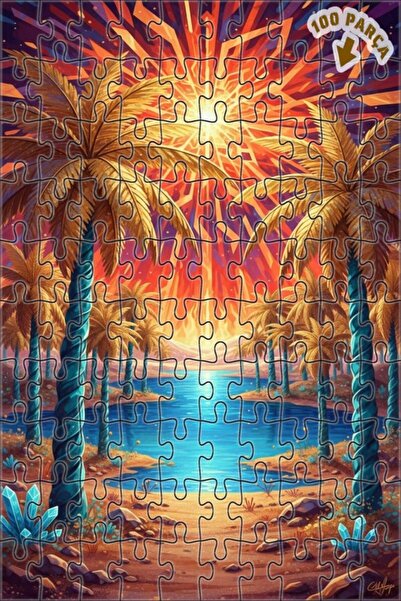 Teona Ahşap لغز فني بمظهر لوحة زيتية غامضة 100 قطعة 25×25