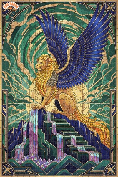 Teona Ahşap لغز خشبي مؤطر بطبقتين على شكل حيوان الأسد ذو الأجنحة الغامضة 500 ...