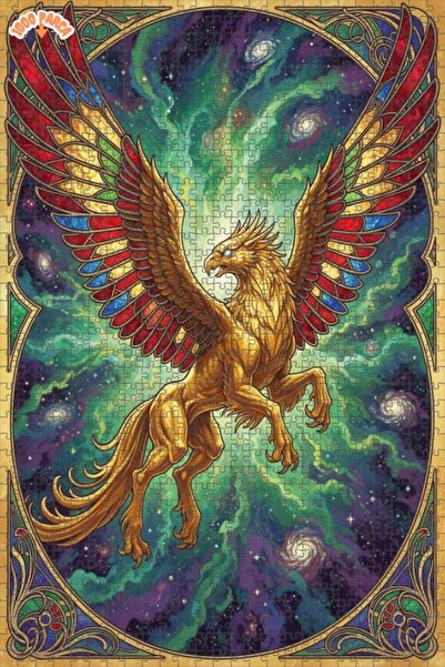 Teona Ahşap لغز خشبي بإطار مزدوج الطبقات من جناح الذهب الغريفيني جالاكتيك يور...