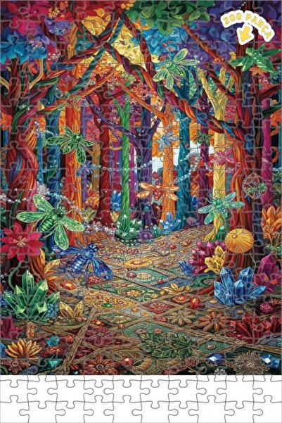 Teona Ahşap لغز الغابة الكريستالية السحرية الخشبية 200 قطعة 25x35