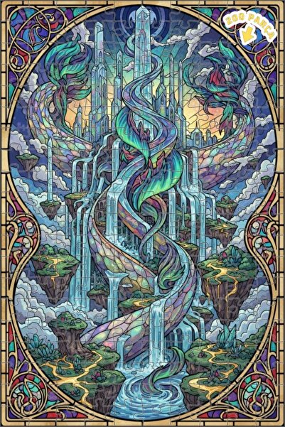 Teona Ahşap لغز خشبي رائع بإطار مزدوج الطبقات على شكل شلال كريستالي 200 قطعة ...