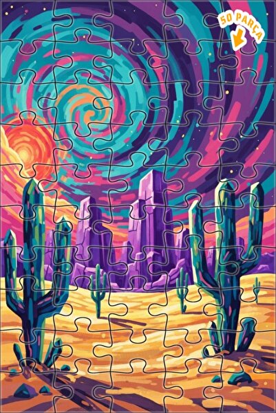 Teona Ahşap لغز خشبي بإطار مزدوج الطبقات بمظهر لوحة زيتية لغروب الشمس في الصح...