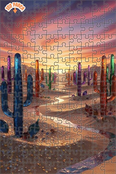 Teona Ahşap لغز خشبي ملون بإطار مزدوج الطبقات بتصميم الحب الصحراوي 150 قطعة 2...