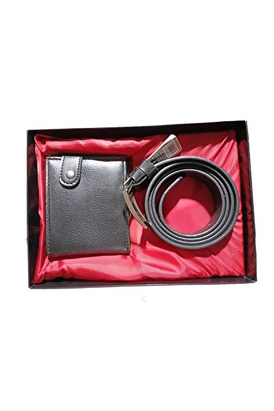 efmues Black Color Belt Wallet Set Custom Boxed Men's Belt and Wallet