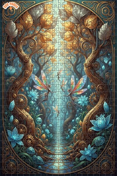 Teona Ahşap لغز خشبي مؤطر بطبقتين من خرافات الغابة 500 قطعة 50×30