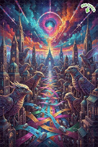 Teona Ahşap لغز خشبي رائع بإطار مزدوج الطبقات من فانتاستيك جايك سيتي إيجل آرت...