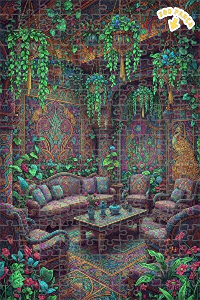 Teona Ahşap لغز خشبي مؤطر بطبقتين بنمط مظهر لوحة زيتية لقاعة الحديقة السحرية ...