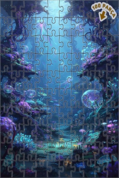 Teona Ahşap لغز خشبي مؤطر بطبقتين بمظهر لوحة زيتية لأساطير تحت البحر السحرية ...