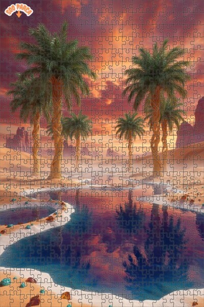 Teona Ahşap لوحة فنية بمنظر طبيعي صحراوي حالم بتأثير الزيت 500 قطعة 50×30