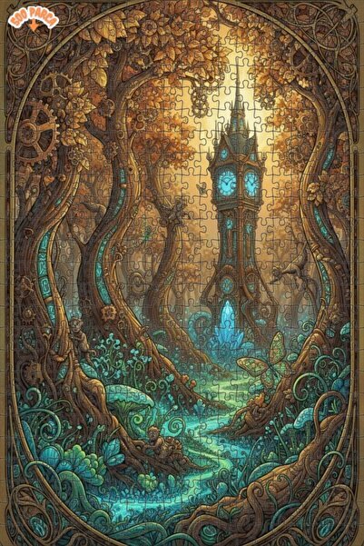 Teona Ahşap لغز خشبي مؤطر بطبقتين على شكل غابة غامضة 500 قطعة 50×30