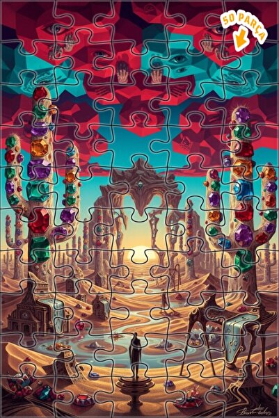 Teona Ahşap لغز خشبي بإطار مزدوج الطبقات من سيريال جيمينت فيلاي 50 قطعة 15x25