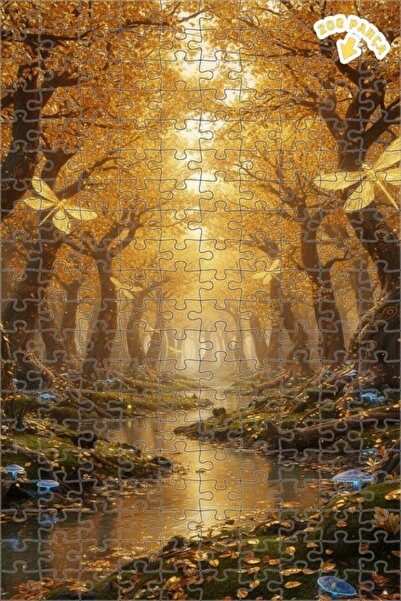 Teona Ahşap لغز خشبي مؤطر بطبقتين من غابة الذهب الخيالية 200 قطعة 25×35