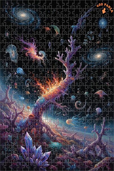 Teona Ahşap Fantastic Galaxy Sea Double Layer Framed Wooden Puzzle 400 Pieces...