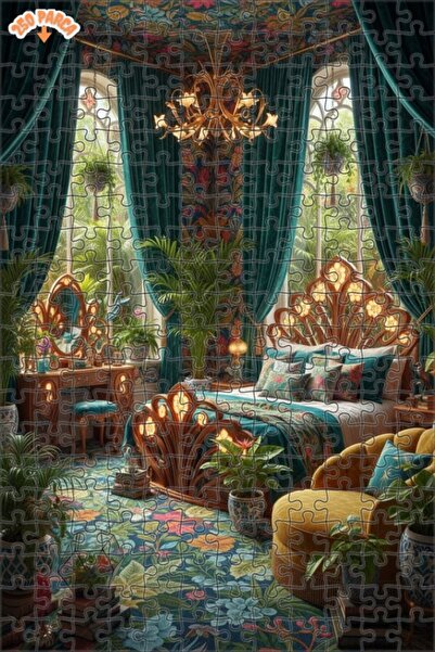 Teona Ahşap لغز خشبي بإطار مزدوج الطبقات بمظهر فني بوهيمي 250 قطعة 30×30