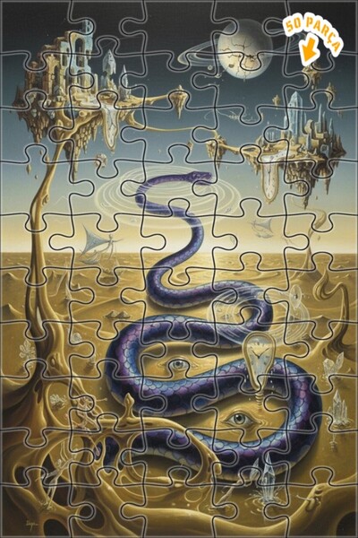 Teona Ahşap لغز خشبي على شكل مدينة الضفدع المفقودة بمظهر لوحة زيتية سريالية 5...