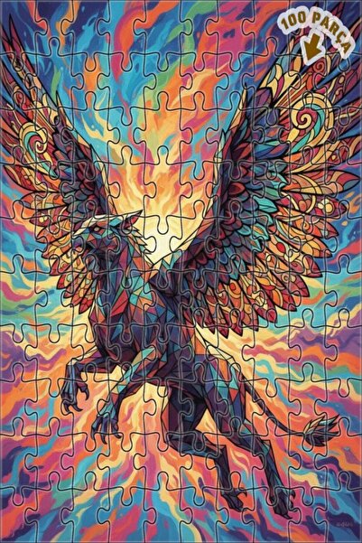 Teona Ahşap ألغاز خشبية بإطار مزدوج الطبقات بألوان زاهية وتصميم هندسي فني 100...