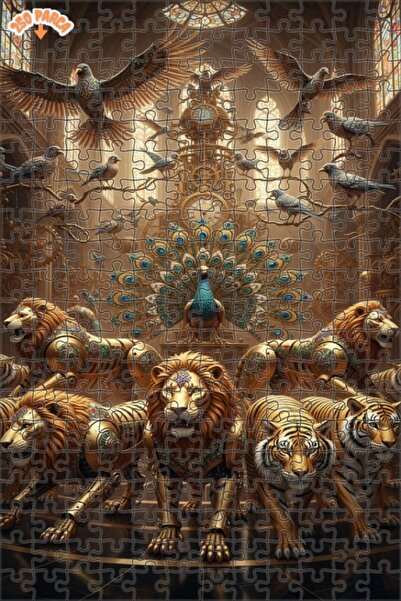 Teona Ahşap لغز خشبي على شكل حيوانات ميكانيكية بأسلوب ستيمبانك بمظهر لوحة زيت...