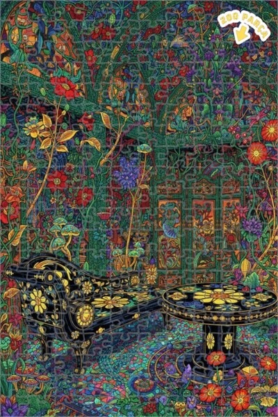 Teona Ahşap لوحة فنية بمظهر لوحة زيتية لزاوية الغابة الغامضة، لغز خشبي 200 قط...