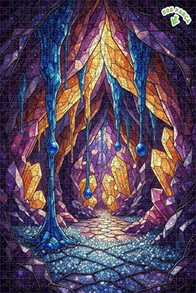 Teona Ahşap لغز خشبي بإطار ذو طابقين بمظهر فن الكهوف الكريستالية 800 قطعة 70×50