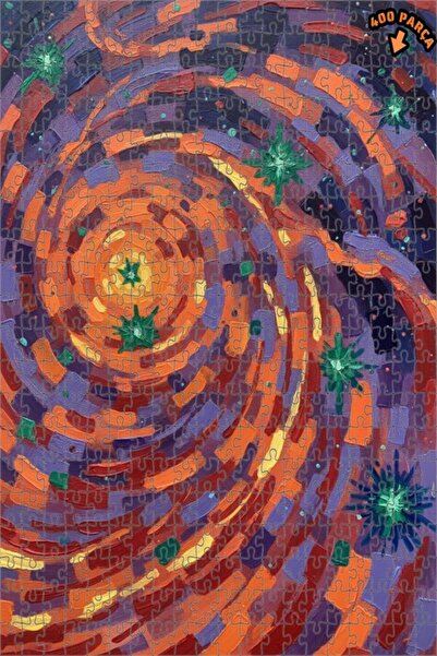 Teona Ahşap لغز خشبي ديناميكي على شكل نجوم حلزونية بمظهر لوحة زيتية، بإطار مز...