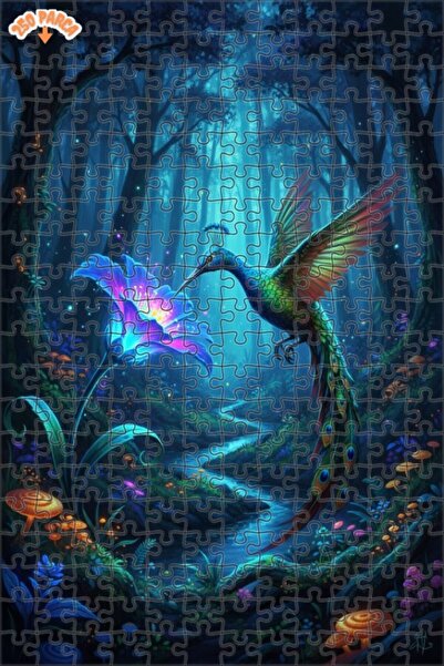 Teona Ahşap لغز خشبي مؤطر بطبقتين من ماركة Magical Forest، بتصميم طائر الفراش...