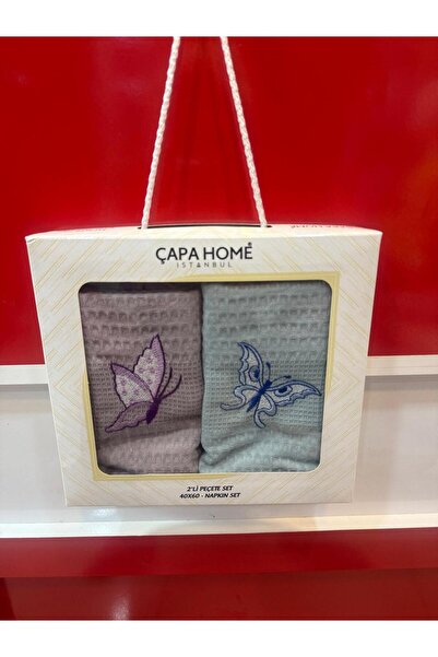 Çapa Home 2-Piece Premium Quality Cotton Giftable Kitchen Towel & Napkin Towe...