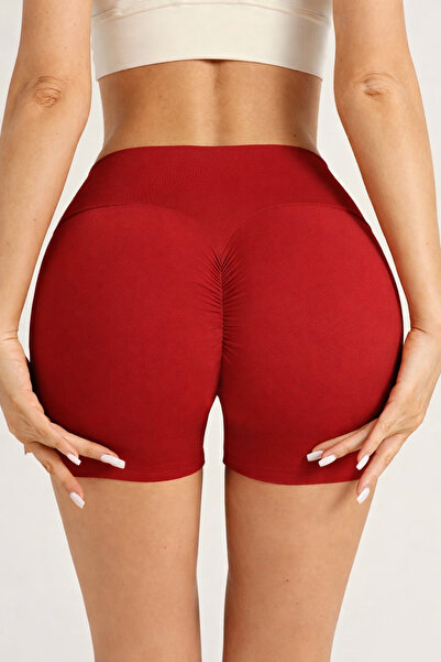 MAROVOAY Ψηλόμεσο μίνι κολάν από λύκρα με σούρα στην πλάτη, αθλητικό κολάν