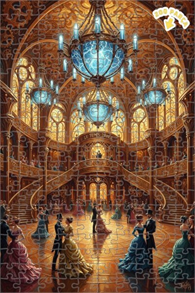 Teona Ahşap لغز خشبي بإطار مزدوج الطبقات بمظهر لوحة زيتية سحرية لقاعة الرقص 2...