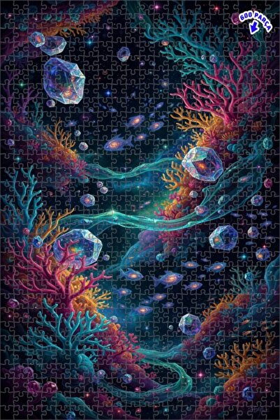Teona Ahşap لغز خشبي بمظهر لوحة زيتية لجالاكسي المرجاني الكوني 600 قطعة 50×35