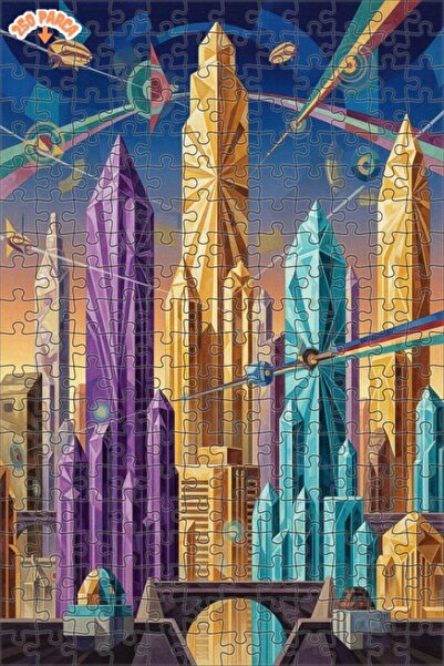 Teona Ahşap لغز خشبي بإطار مزدوج الطبقات بتصميم مدينة الكريستال المستقبلية بم...