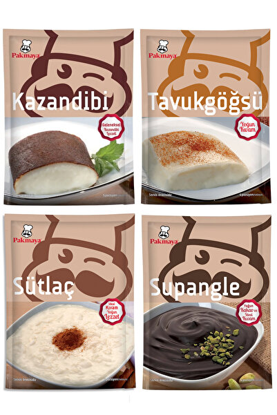 Pakmaya 4'lü Tatlı Seti (Kazandibi, Sütlaç, Supangle, Tavukgöğsü)