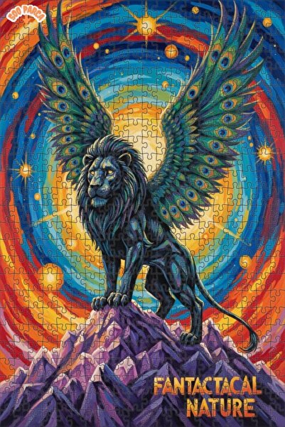 Teona Ahşap لغز فني على شكل رجل أسد مجنح بتأثير اللوحة الزيتية 500 قطعة 50×30