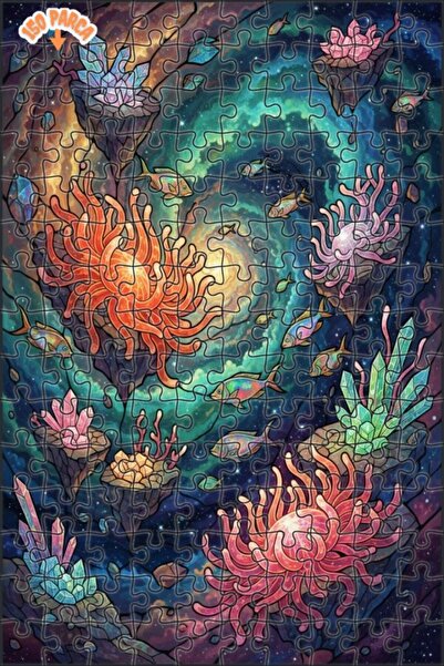 Teona Ahşap لغز خشبي بإطار من طابقين على شكل عالم تحت الماء الكريستالي 150 قط...