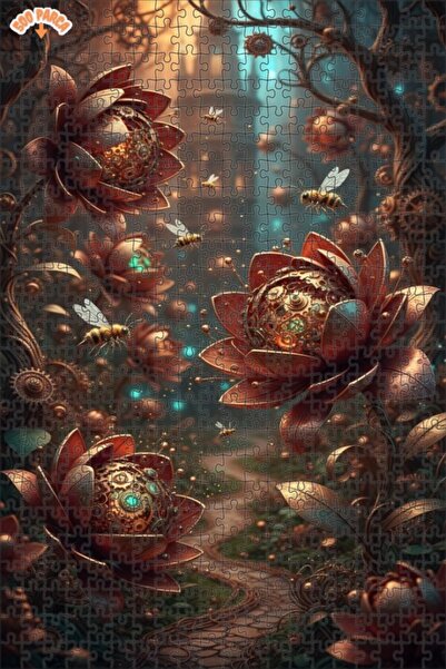 Teona Ahşap لغز خشبي مؤطر بطبقتين من الحديقة الغامضة للزهور الميكانيكية 500 ق...