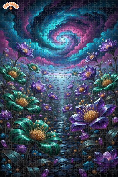 Teona Ahşap Majestic Galaxy Garden Double Layer Framed Wooden Puzzle 500 Piec...