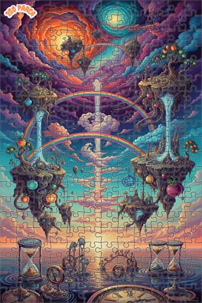 Teona Ahşap لغز خشبي مؤطر بطبقتين بمظهر لوحة زيتية لـ "أرض اللانهاية" 250 قطع...