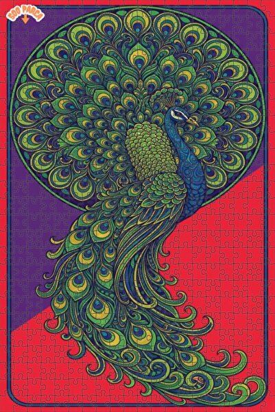 Teona Ahşap Peacock Art in the Image Double Layer Framed Wooden Puzzle 500 Pi...