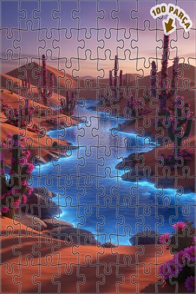 Teona Ahşap لغز خشبي مؤطر بطبقتين من صحراوية فاهاس السحرية 100 قطعة 25×25