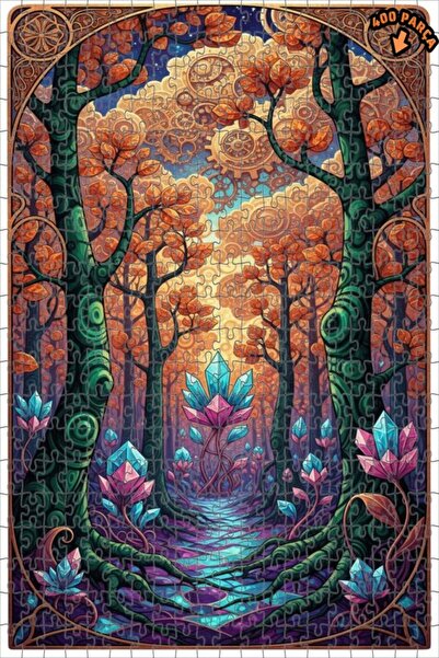 Teona Ahşap لغز خشبي بإطار مزدوج الطبقات من مسار الكريستال الغابة الغامضة 400...