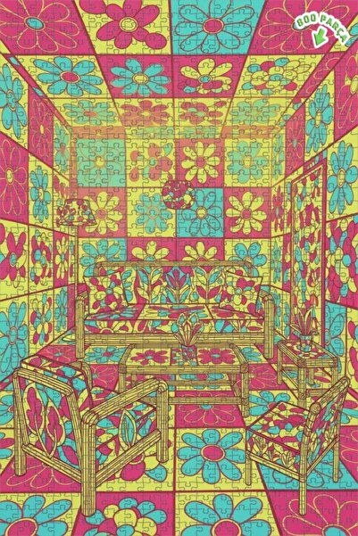 Teona Ahşap لغز خشبي بإطار ذو طابقين بمظهر لوحة زيتية لغرفة الزهور السحرية 80...