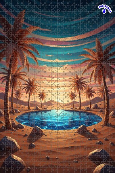 Teona Ahşap لغز خشبي مؤطر بطبقتين مع مناظر لأشجار النخيل والوادي 600 قطعة 50×35