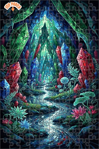 Teona Ahşap لغز خشبي بتصميم نهر الكهف الكريستالي مع مشهد مائي 150 قطعة 20×30