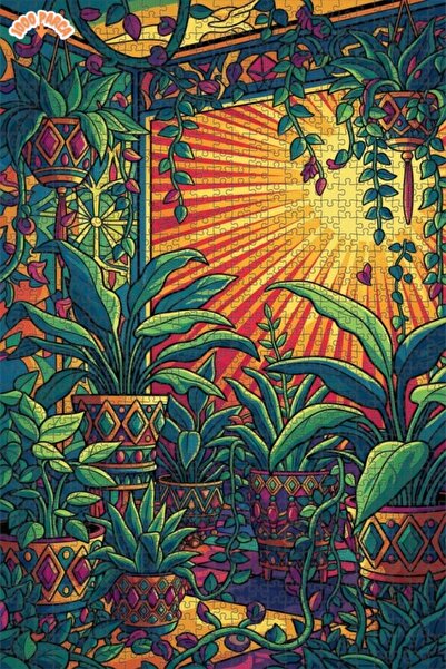 Teona Ahşap لغز خشبي بإطار ذو طابقين بمظهر لوحة زيتية ملونة من متجر الحديقة 1...