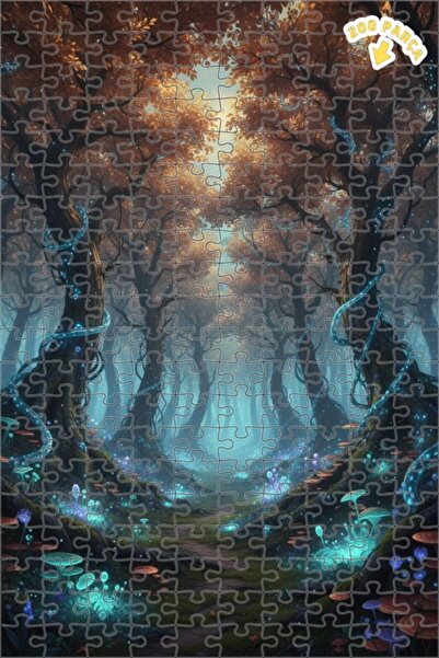 Teona Ahşap لغز خشبي بإطار مزدوج الطبقات من أضواء الغابة الغامضة 200 قطعة 25x35