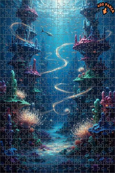 Teona Ahşap لغز خشبي بتصميم منظر طبيعي تحت الماء لملكة حورية البحر السحرية، 4...