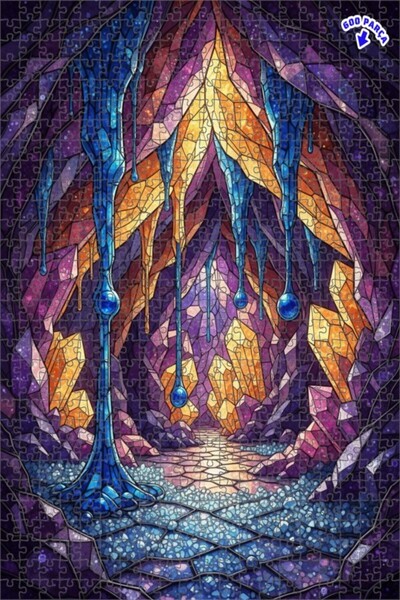 Teona Ahşap لغز خشبي بإطار ذو طابقين بمظهر فن الكهوف الكريستالية 600 قطعة 50×35