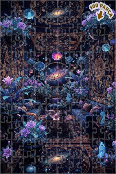 Teona Ahşap لغز خشبي مؤطر بطبقتين بمظهر لوحة زيتية من سلسلة الحديقة الكونية و...