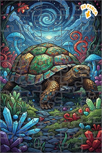 Teona Ahşap لغز خشبي مؤطر بطبقتين من غابة الكريستال السلاحف الغامضة 50 قطعة 1...