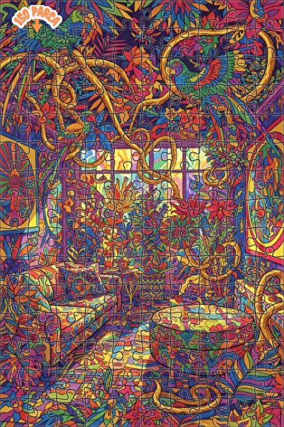 Teona Ahşap Tropical Paradise Parrots Double-Decker Framed Wooden Puzzle 150 ...